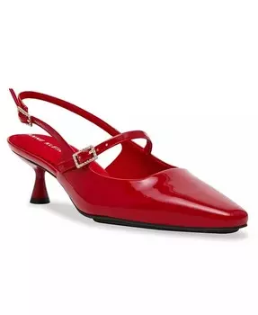 Женские туфли-лодочки Tyra Mary Jane на каблуке-рюмке с открытой пяткой Anne Klein, красный