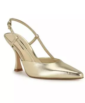 Женские туфли-лодочки Vassa на коническом каблуке Nine West, золотой
