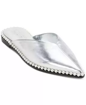 Женские туфли-лодочки Vyra Slip-On Mule Flats KARL LAGERFELD PARIS, серебряный