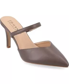 Женские туфли-лодочки Yvon Tru Comfort из пенопласта с острым носком Journee Collection, цвет Truffle