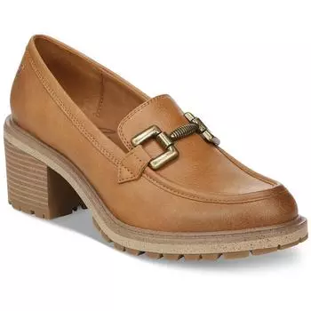 Женские туфли-лоферы с круглым носком и блочным каблуком Zodiac, цвет carmel synthetic