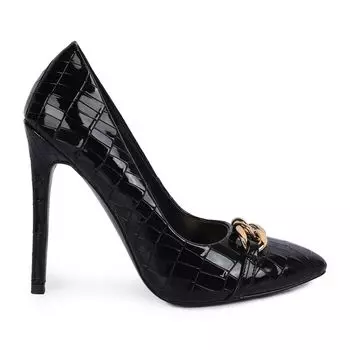 Женские туфли London Rag Fanfare с массивной цепочкой и крокодилом London Rag, черный