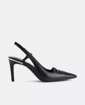 Женские туфли MALDEN из кожи на каблуке с открытой пяткой DKNY, черный