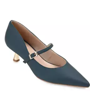 Женские туфли Manza с острым носком на низком каблуке, модель Mary Jane Journee Collection, синий