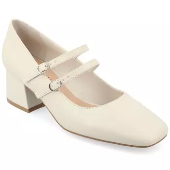 Женские туфли Мэри Джейн из искусственной кожи Journee Collection Nally Tru Comfort из пеноматериала, кремовый