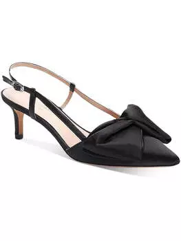 Женские туфли Marseille из кожи с острым носком на каблуке-рюмочке Kate Spade, цвет black satin