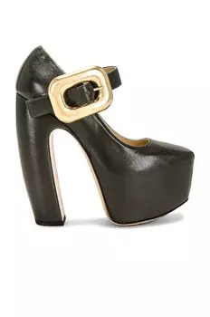 Женские туфли Mary Jane Wedges Bottega Veneta, темно-зеленый
