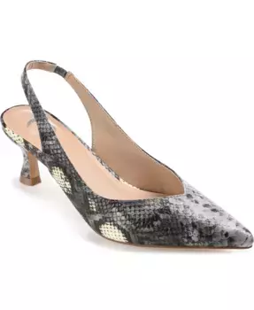 Женские туфли Mikoa на ремешке с острым носом и низким каблуком Journee Collection, серый