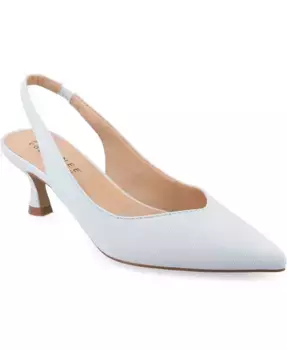 Женские туфли Mikoa на ремешке с острым носом и низким каблуком Journee Collection, синий