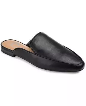 Женские туфли-мюли Akza Wide Slip On Square Toe Flats Journee Collection, черный