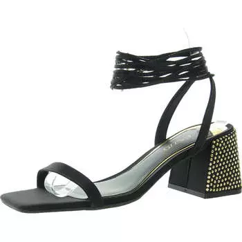 Женские туфли на каблуках со шнуровкой и декором Arezzo, цвет black glamor