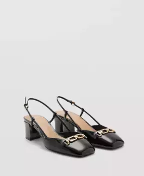 Женские туфли на каблуке Link Detail MANGO, черный