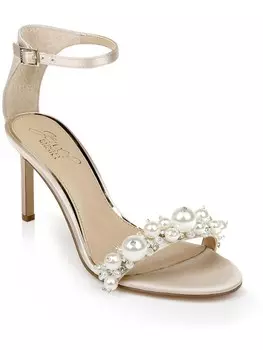 Женские туфли на каблуке с открытым носком с ремешком на щиколотке Lassie Jewel Badgley Mischka, белый