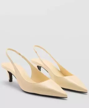 Женские туфли на каблуке с ремешком на спине MANGO, желтый