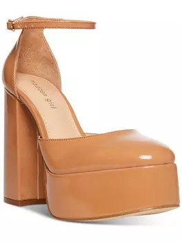 Женские туфли на платформе с круглым носком и ремешком на щиколотке Dion Madden Girl, цвет Dark Camel Patent