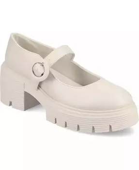 Женские туфли на платформе Zarynn Mary Jane с протекторной подошвой Journee Collection, слоновая кость