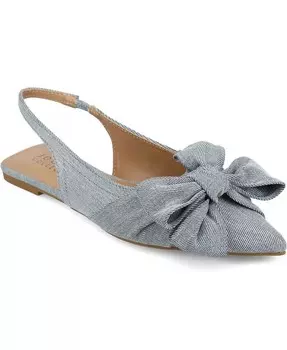 Женские туфли на плоской подошве из пеноматериала с острым носком Sabbrina Tru Comfort с ремешком на спине Journee Collection, синий