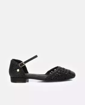 Женские туфли на плоской подошве из переплетенной кожи с застежкой-пряжкой Carmela, черный