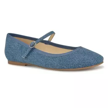 Женские туфли на плоской подошве Nine West Ewind с платьем Мэри Джейн, цвет Blue Denim