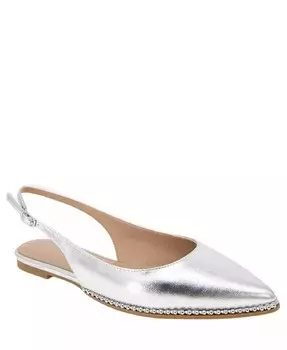 Женские туфли на плоской подошве с острым носком и пяткой на пятке Valerie, заклепками BCBGeneration, серебро