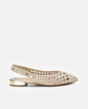 Женские туфли на плоской подошве с открытым задником и резиновой подошвой Xti, золото