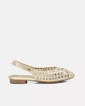 Женские туфли на плоской подошве с открытым задником и резиновой подошвой Xti, золото