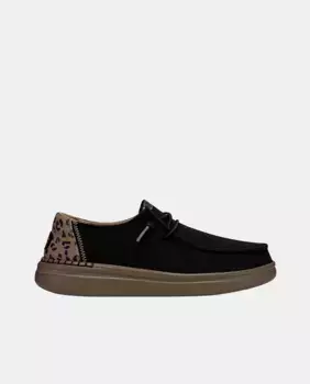 Женские туфли на шнуровке из ткани с платформой HeyDude, черный