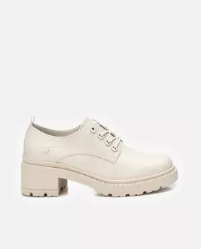 Женские туфли на шнуровке, на каблуке и резиновой подошве. Refresh, белый