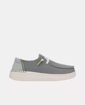 Женские туфли на шнуровке на тканевой платформе HeyDude, светло-голубой