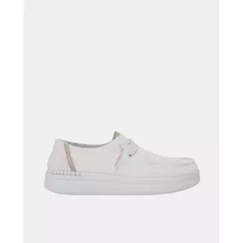 Женские туфли на шнуровке с белой тканевой платформой HeyDude, белый