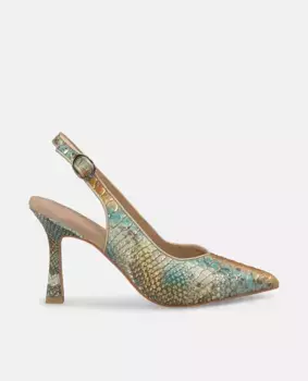 Женские туфли на шпильке с открытой пяткой и застежкой на пряжку Alma en Pena, золотой