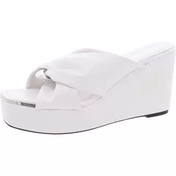 Женские туфли на танкетке из искусственной кожи с отделкой DKNY, цвет nappa white