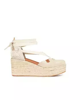 Женские туфли на танкетке с бантом Popa, золото