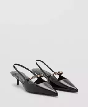 Женские туфли на высоком каблуке Link Straps MANGO, черный