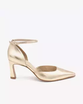 Женские туфли на высоком каблуке с металлическим кожаным ремешком KALEA ngel Alarcn, золотой