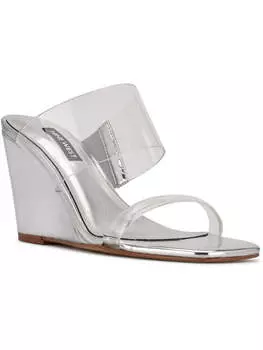 Женские туфли Nats на танкетке с ремешками Nine West, серебряный