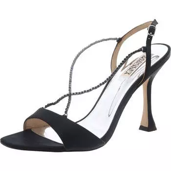 Женские туфли Neville со стразами на каблуке с открытой пяткой Badgley Mischka, цвет black satin