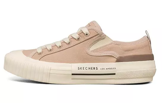 Женские туфли New Moon Canvas с низким верхом, бежевого цвета Skechers