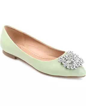 Женские туфли Renzo на плоской подошве с украшениями Journee Collection, зеленый