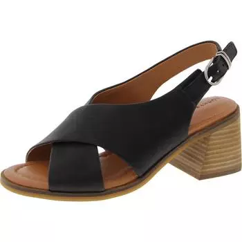 Женские туфли Rhidlee из кожи с крестообразным блочным каблуком Lucky Brand, черный