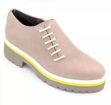 Женские туфли с боковыми шнурками серого цвета ALL BLACK