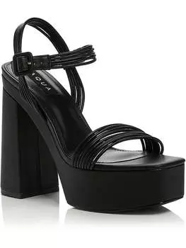 Женские туфли SWEET из искусственной кожи с квадратным носком и блочным каблуком Aqua, черный