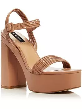 Женские туфли SWEET из искусственной кожи с квадратным носком и блочным каблуком Aqua, цвет tan pu