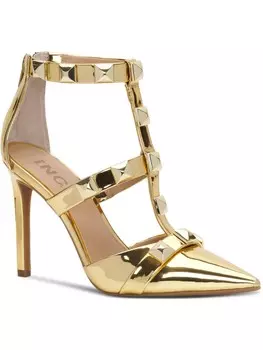 Женские туфли Syndia с заклепками и ремешком на щиколотке INC, цвет Gold Smooth