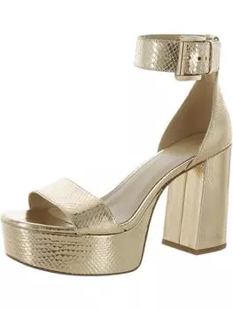 Женские туфли Tara из кожи со змеиным каблуком MICHAEL Michael Kors, цвет pale gold metallic leather