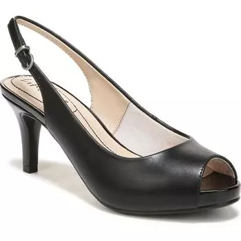 Женские туфли Teller Solid Slingback Peep Toe на каблуках LifeStride, цвет silky black