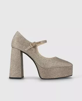 Женские туфли типа Мэри Джейн из ткани с серебряными блестками Lodi, золотой