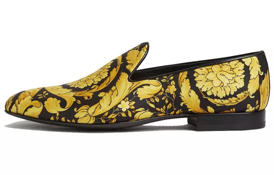 Женские туфли Versace с принтом, желто-черный