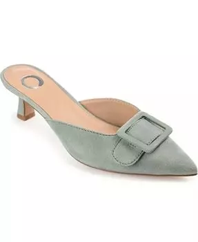 Женские туфли Vianna Buckle Slip On на каблуках Journee Collection, зеленый