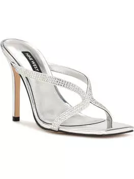 Женские туфли WN Twist 2 с металлическим декором на каблуке Nine West, серебряный